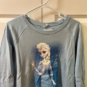 Disney Frozen Elsa Light Blue Reversible Long Sleeve Tee
